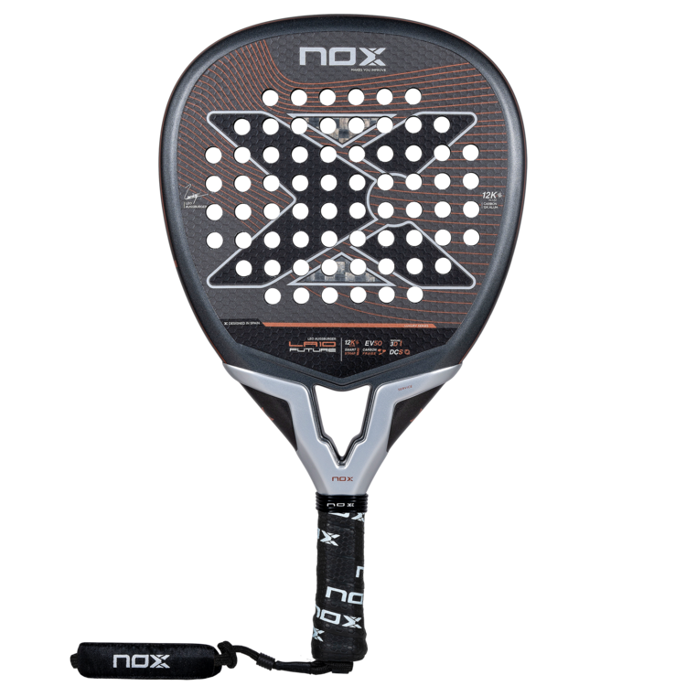 Nox Padel Racket Charcoal 12K Aluminized LA10 Leo Augsburger 2024