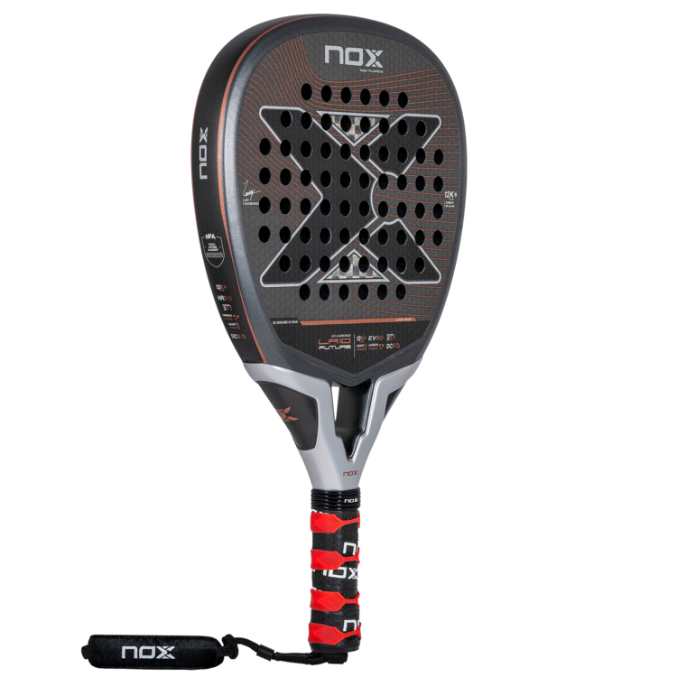 Nox Padel Racket Charcoal 12K Aluminized LA10 Leo Augsburger 2024