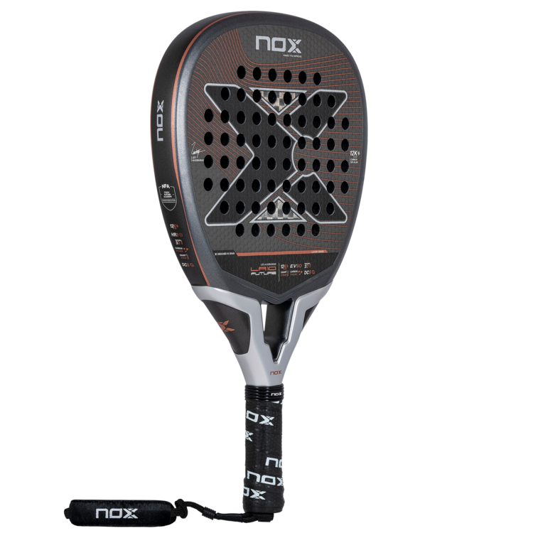 Nox Padel Racket Charcoal 12K Aluminized LA10 Leo Augsburger 2024