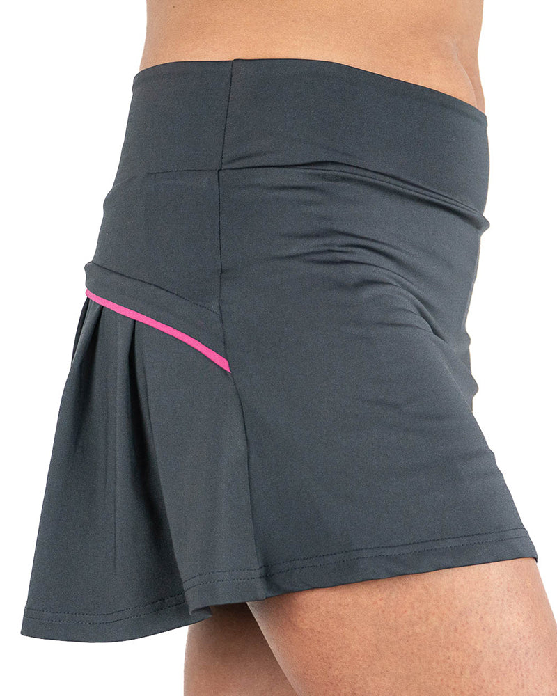 Cork Padel Women's Premium Pleated Skirt Gray
