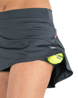 Cork Padel Women's Premium Pleated Skirt Gray