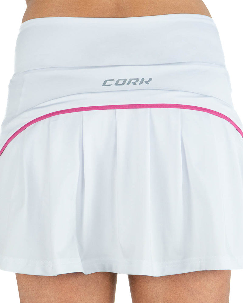Cork Padel Women's Premium Pleated Skirt White