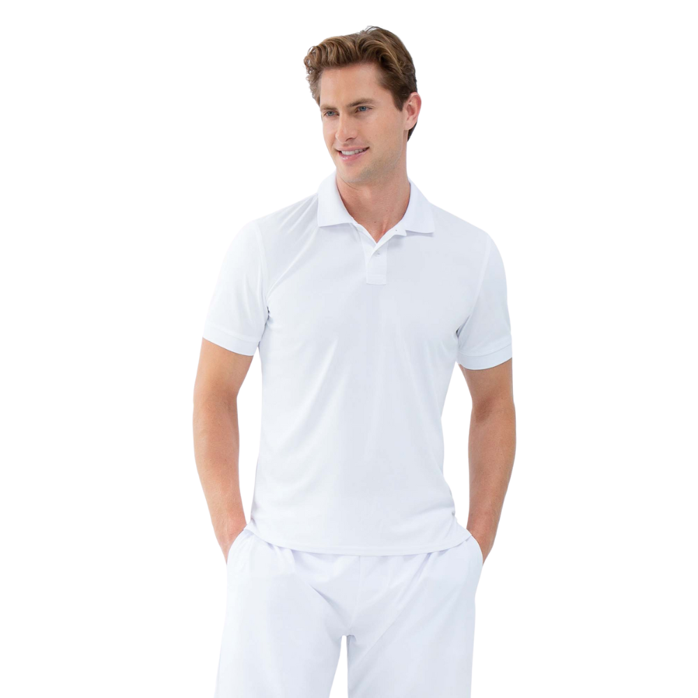inPhorm NYC Performance Men's Classic Tennis Rib Collar Polo - White