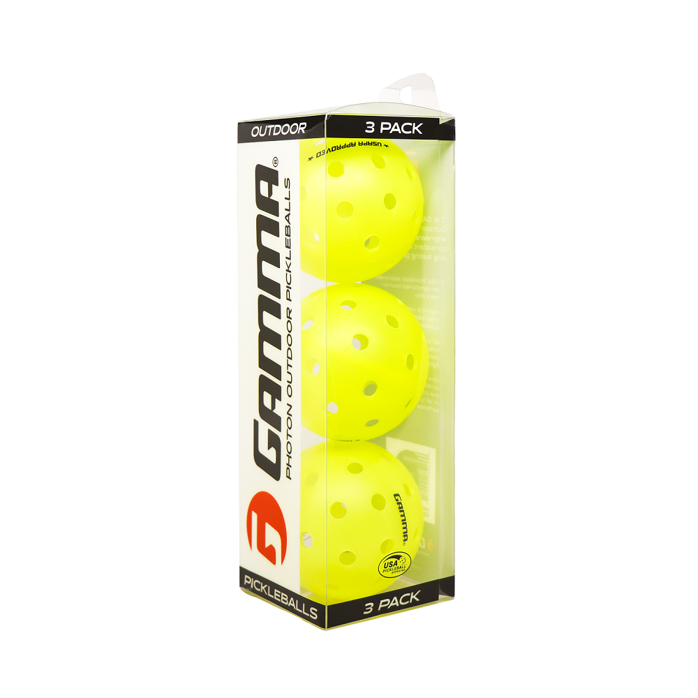 Gamma Sports Pickleball Balls Photon Outdoor - 3 Pack