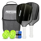 Professor Pickleball Premier Paddle Set | 2 Paddles, 4 Balls, 2 Grips, & Bag
