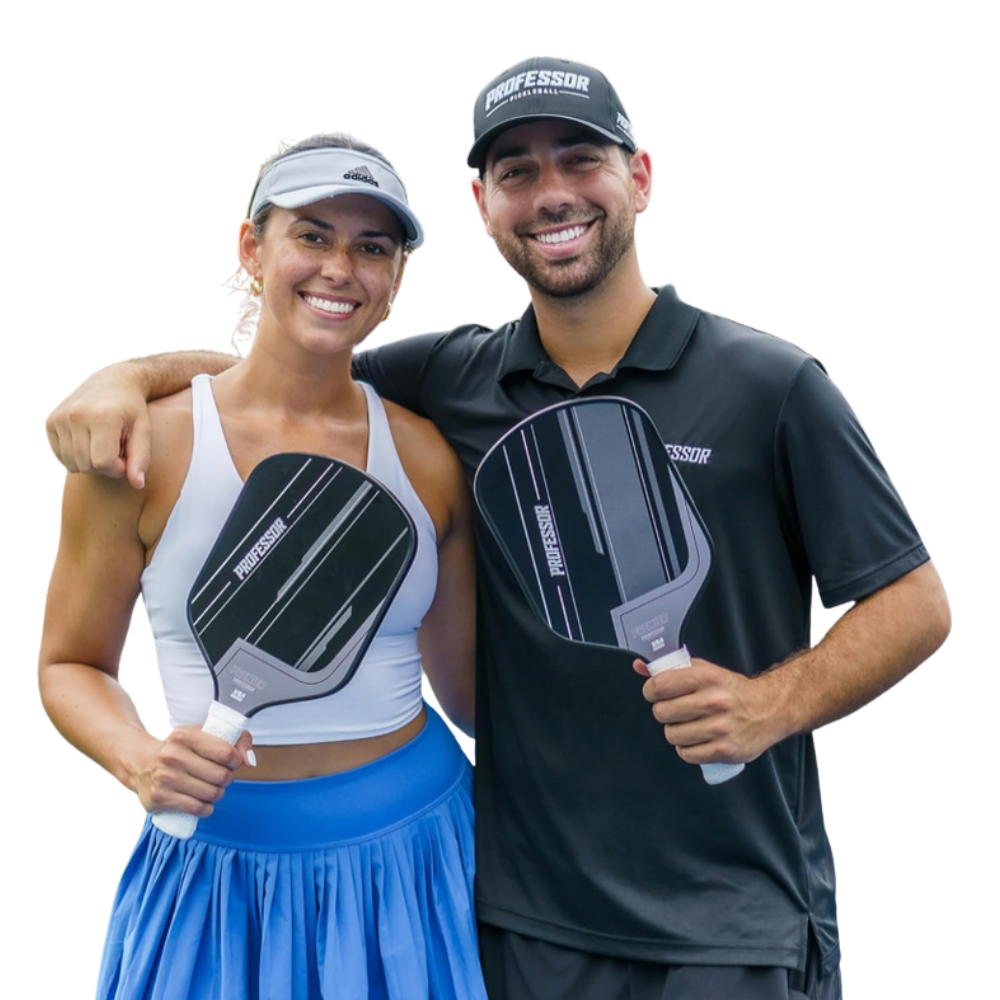 Professor Pickleball Premier Paddle Set | 2 Paddles, 4 Balls, 2 Grips, & Bag