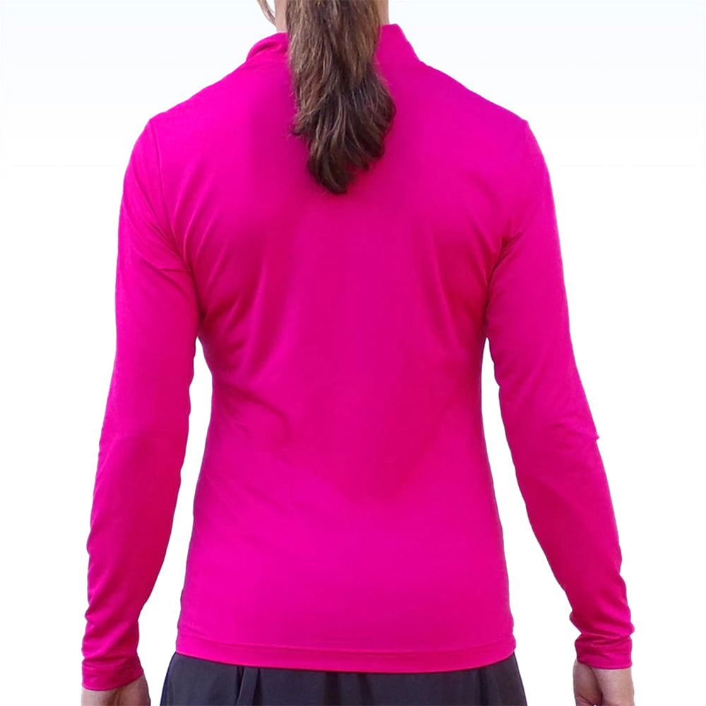 Camiseta de manga larga con cremallera Picckleball Bella 1/4 rosa
