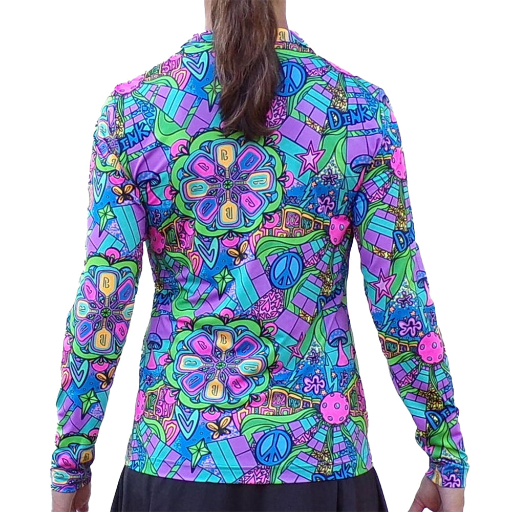 Picckleball Bella 1/4 Zip Manga Larga Groovy
