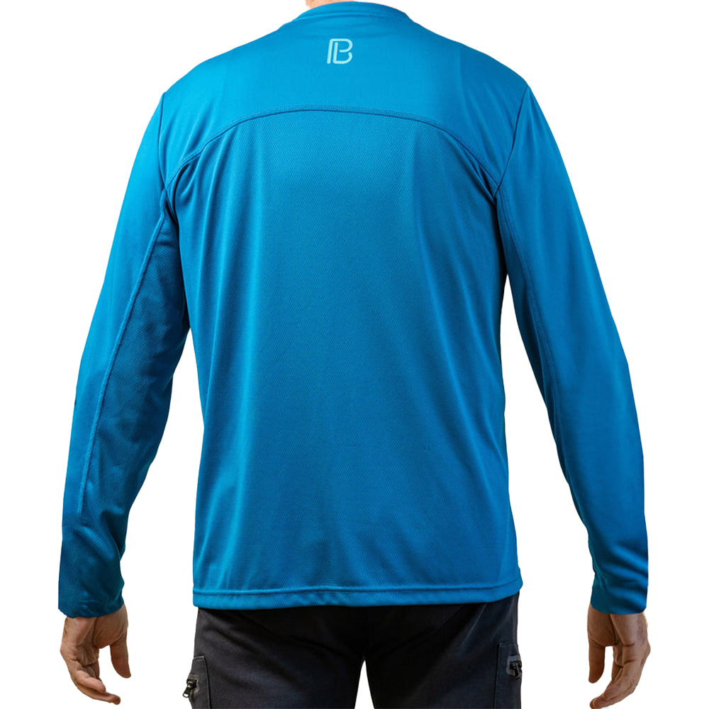 Camiseta de manga larga azul Mykonos para hombre Picckleball Bella