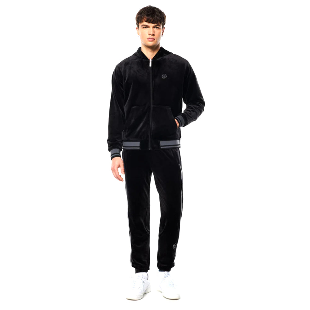 Chaqueta de chándal reversible Sergio Tacchini Viaggioa de velour | Negro Noche