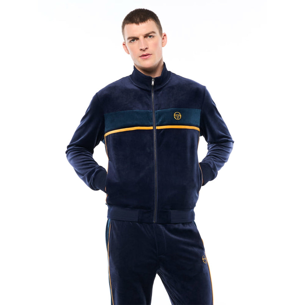 Chaqueta de chándal Sergio Tacchini Forato Velour | Azul marítimo