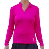 Camiseta de manga larga con cremallera Picckleball Bella 1/4 rosa