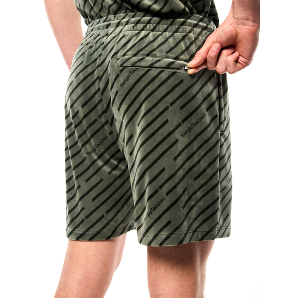 Sergio Tacchini Obliquo Velour Short | Verde Agave