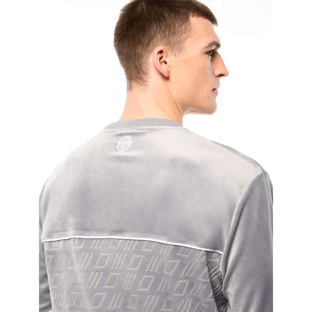 Sergio Tacchini Bandiera Debossed Velour Crewneck | Sleet