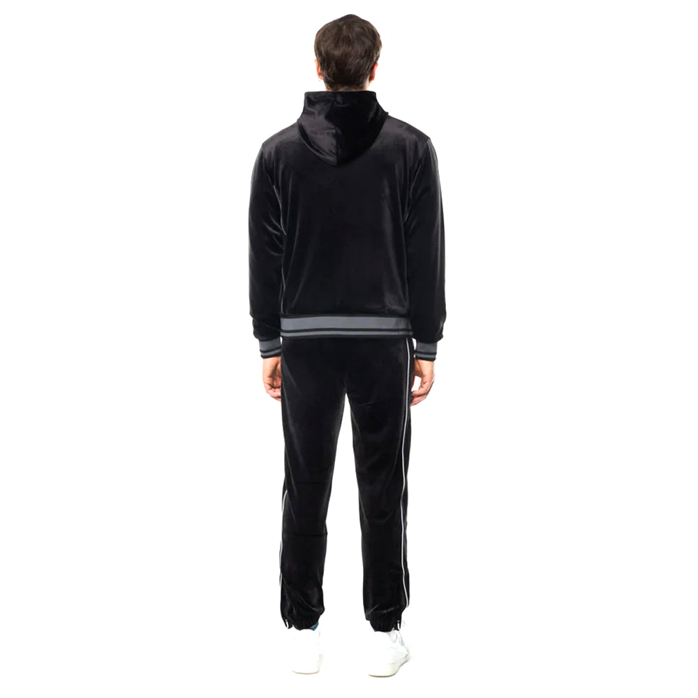 Chaqueta de chándal reversible Sergio Tacchini Viaggioa de velour | Negro Noche