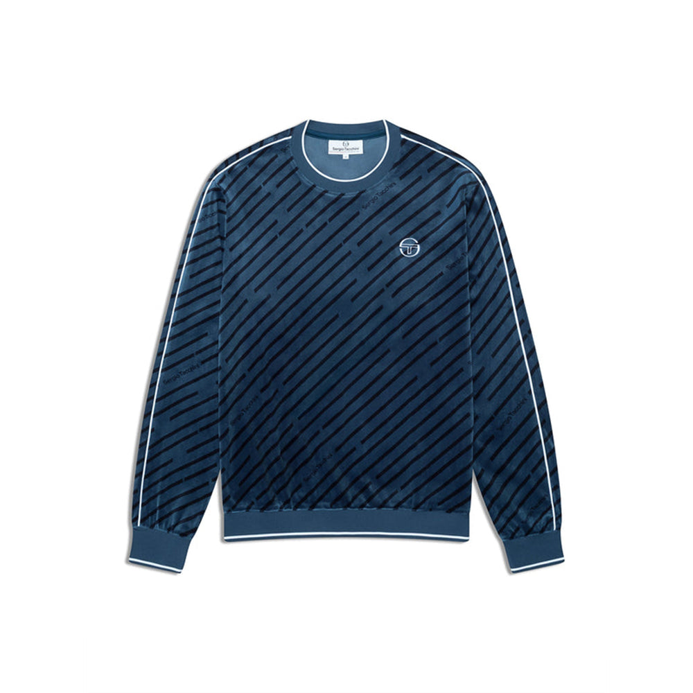 Sergio Tacchini Obliquo Velour Crewneck | Key Largo