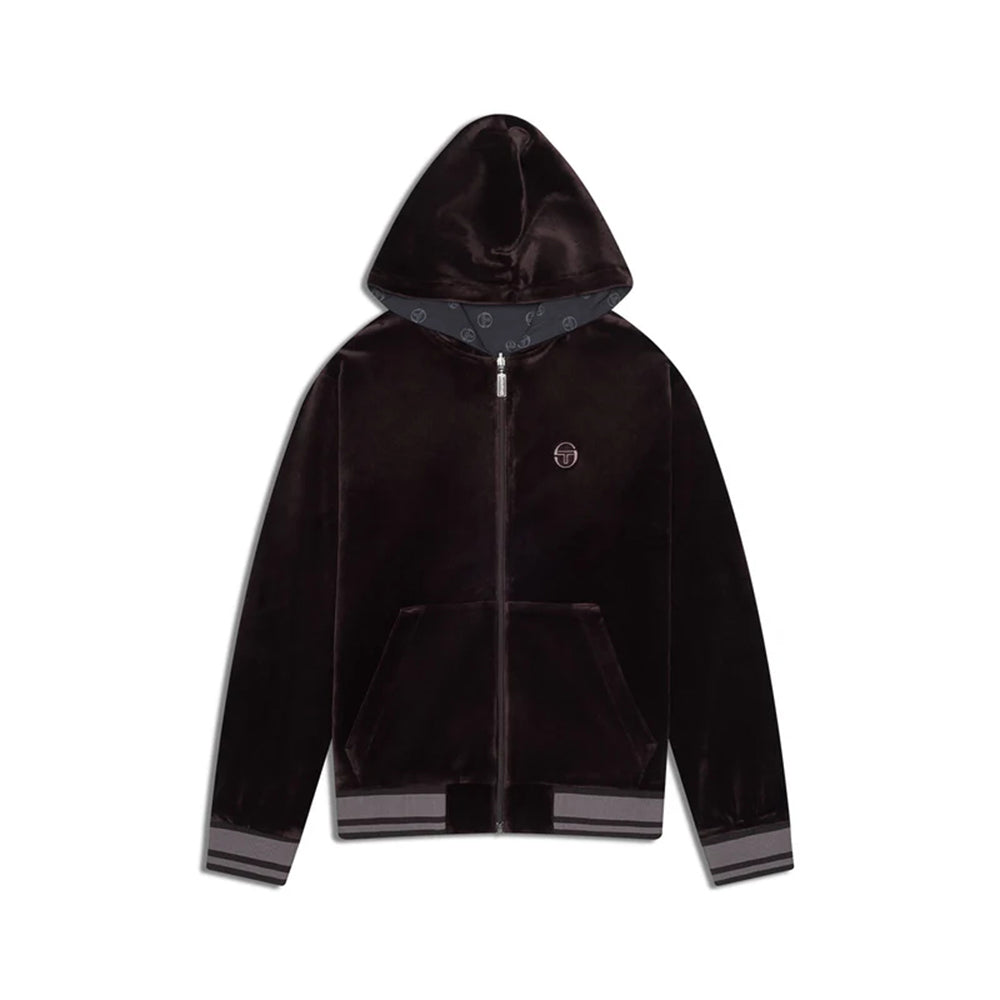 Chaqueta de chándal reversible Sergio Tacchini Viaggioa de velour | Negro Noche