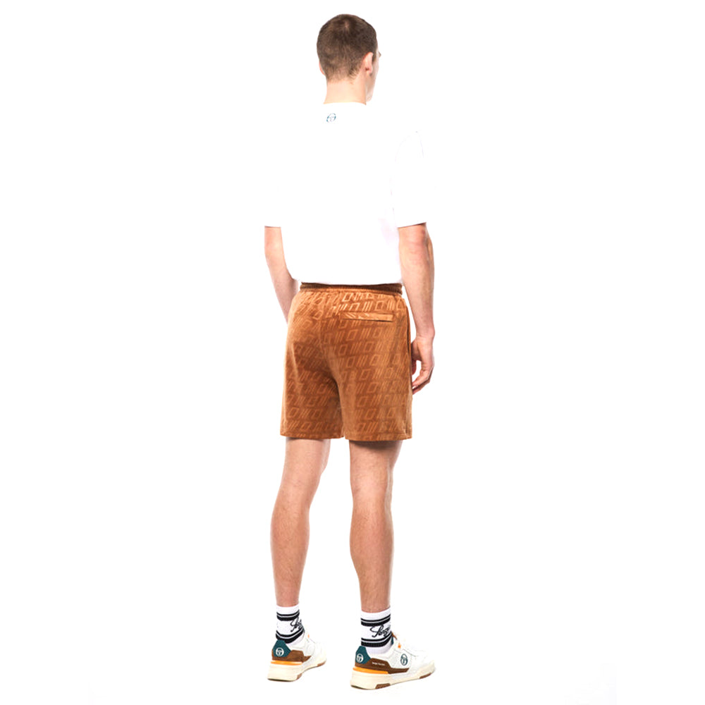 Sergio Tacchini Bandiera Pantalón Corto de Terciopelo Repujado | Azúcar Almendra