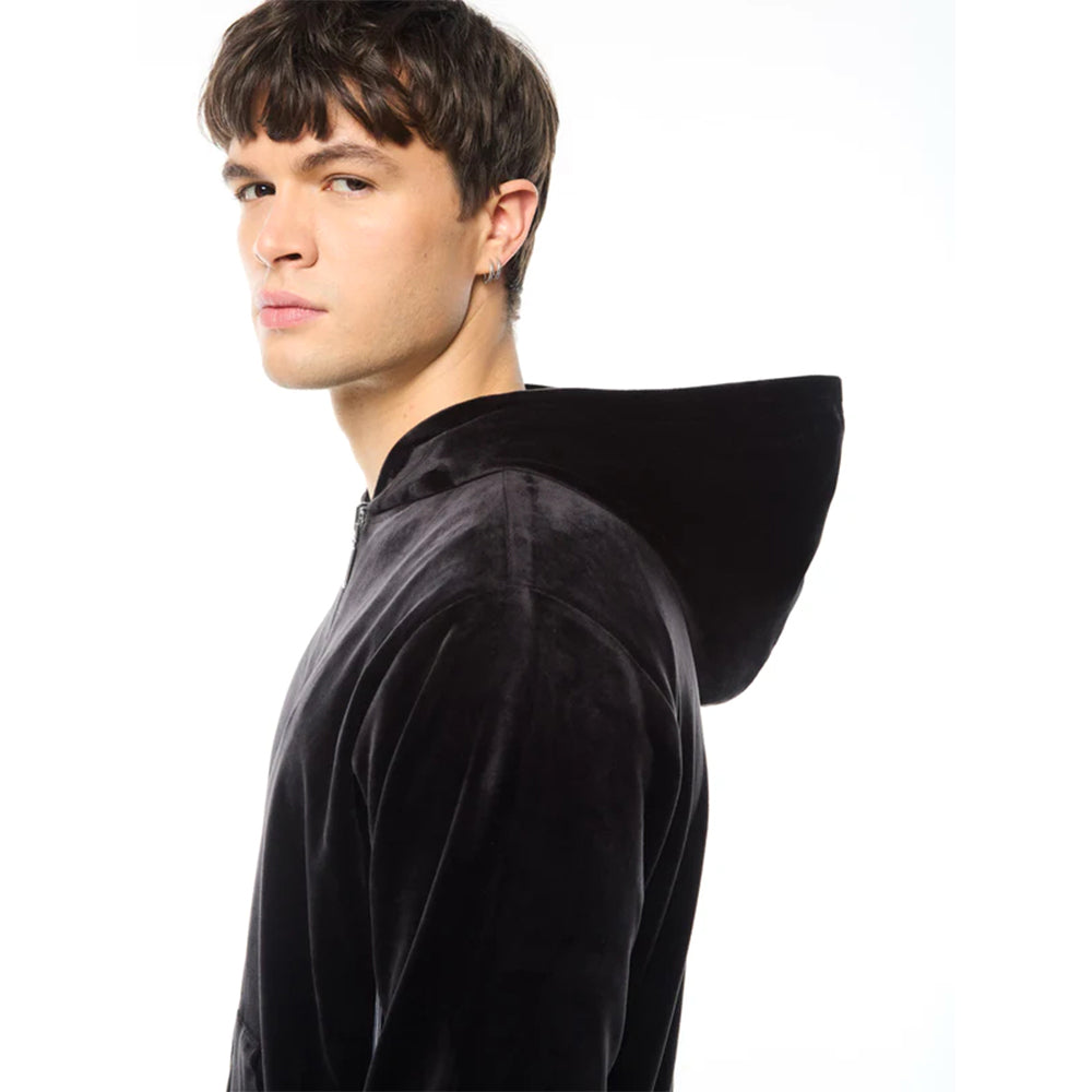Chaqueta de chándal reversible Sergio Tacchini Viaggioa de velour | Negro Noche