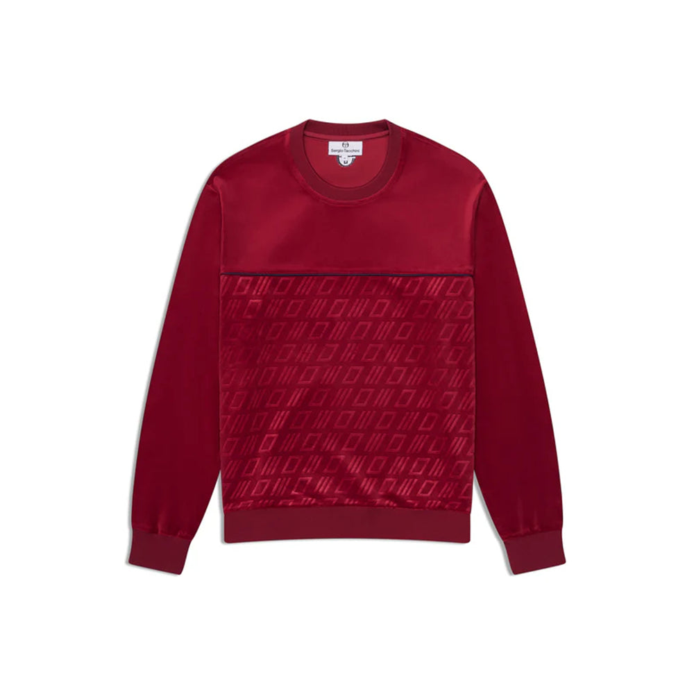 Sergio Tacchini Bandiera Debossed Velour Crewneck | Rhubarb