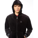 Chaqueta de chándal reversible Sergio Tacchini Viaggioa de velour | Negro Noche