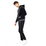 Chaqueta de chándal reversible Sergio Tacchini Viaggioa de velour | Negro Noche