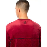 Sergio Tacchini Bandiera Debossed Velour Crewneck | Rhubarb
