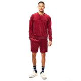 Sergio Tacchini Bandiera Debossed Velour Crewneck | Rhubarb