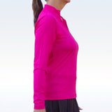 Camiseta de manga larga con cremallera Picckleball Bella 1/4 rosa