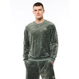 Sergio Tacchini Obliquo Velour Crewneck | Verde Agave