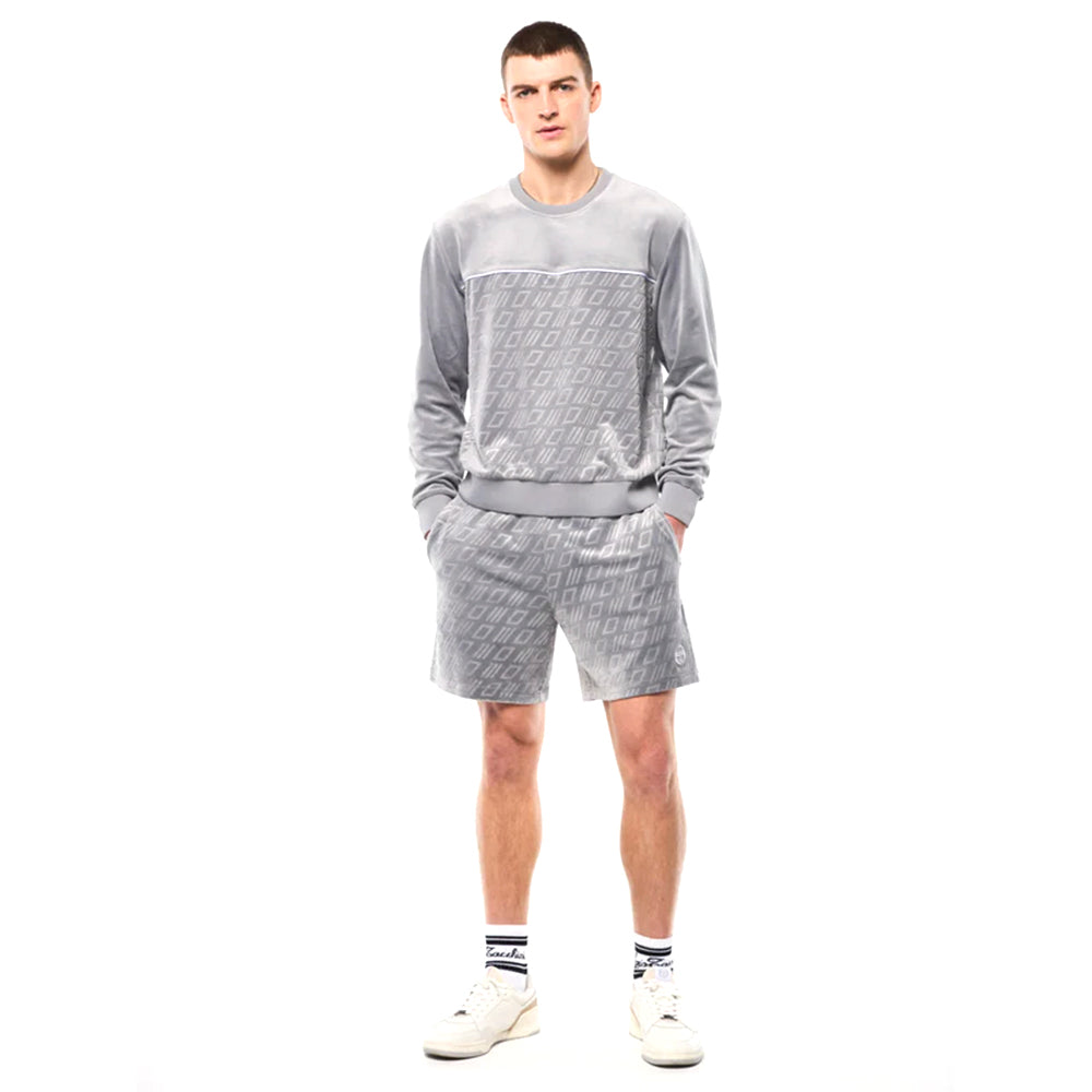 Sergio Tacchini Bandiera Debossed Velour Crewneck | Sleet