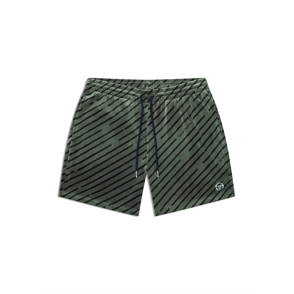 Sergio Tacchini Obliquo Velour Short | Verde Agave