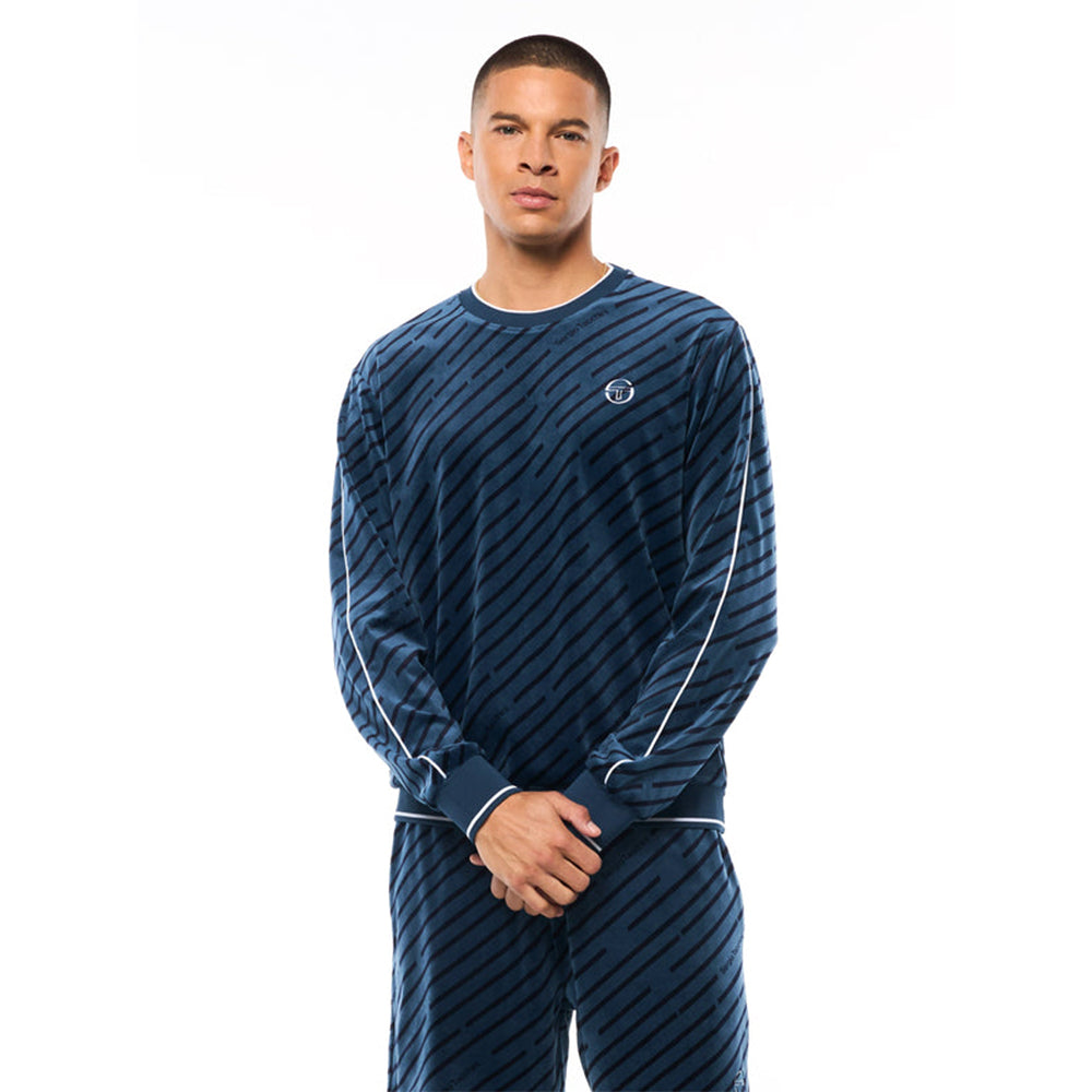 Sergio Tacchini Obliquo Velour Crewneck | Key Largo