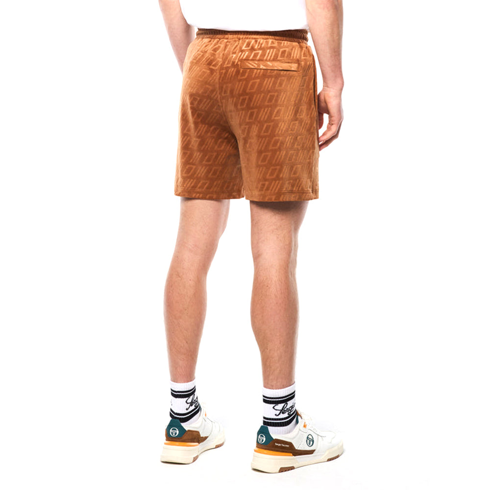 Sergio Tacchini Bandiera Pantalón Corto de Terciopelo Repujado | Azúcar Almendra