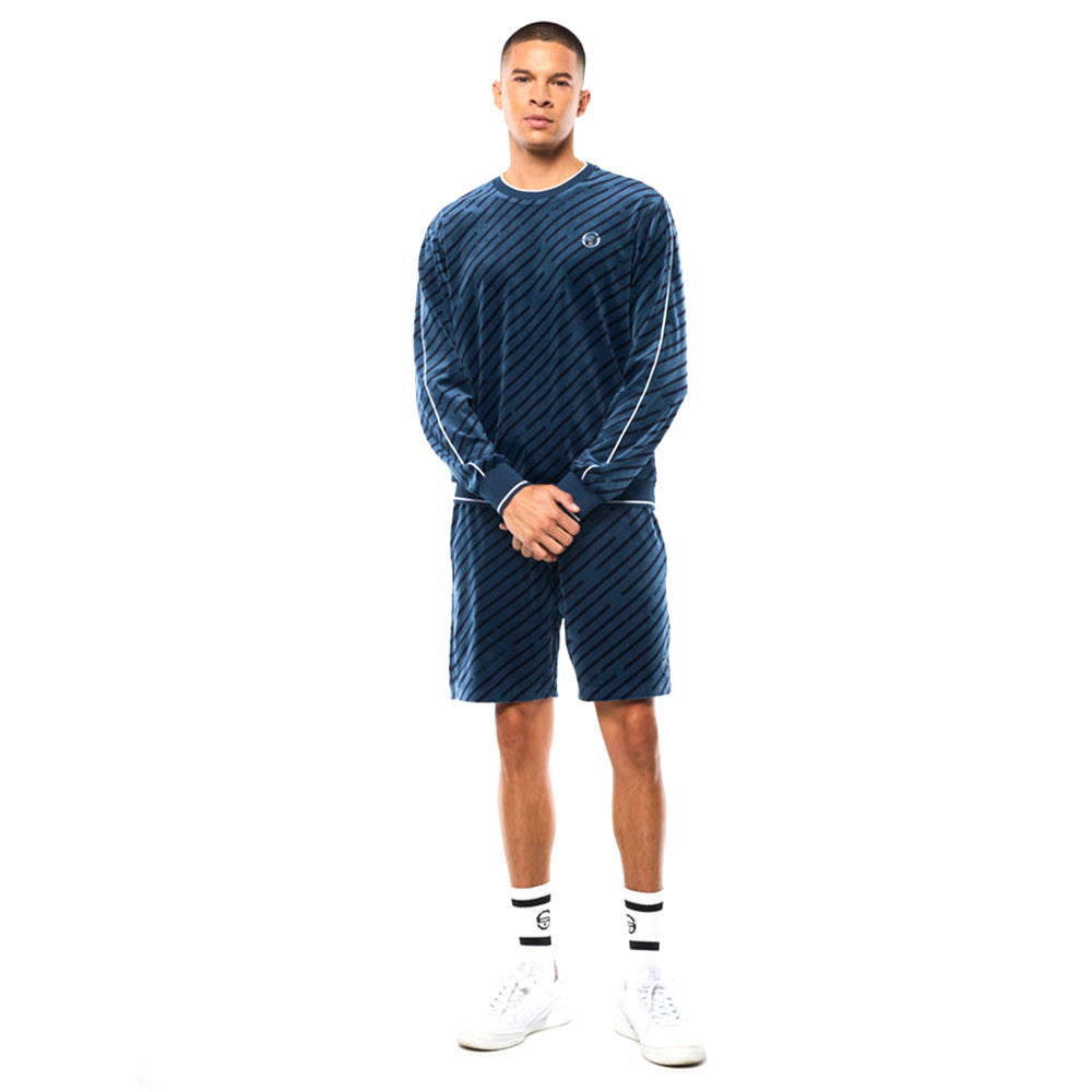 Sergio Tacchini Obliquo Velour Crewneck | Key Largo