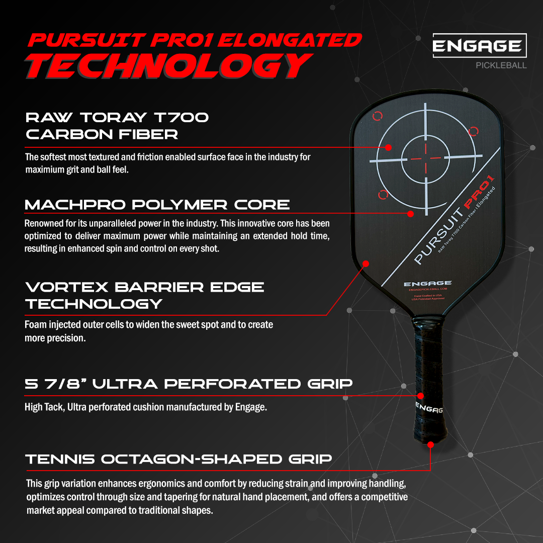 Engage Pickleball Pursuit Pro1 | Elongated Power Series