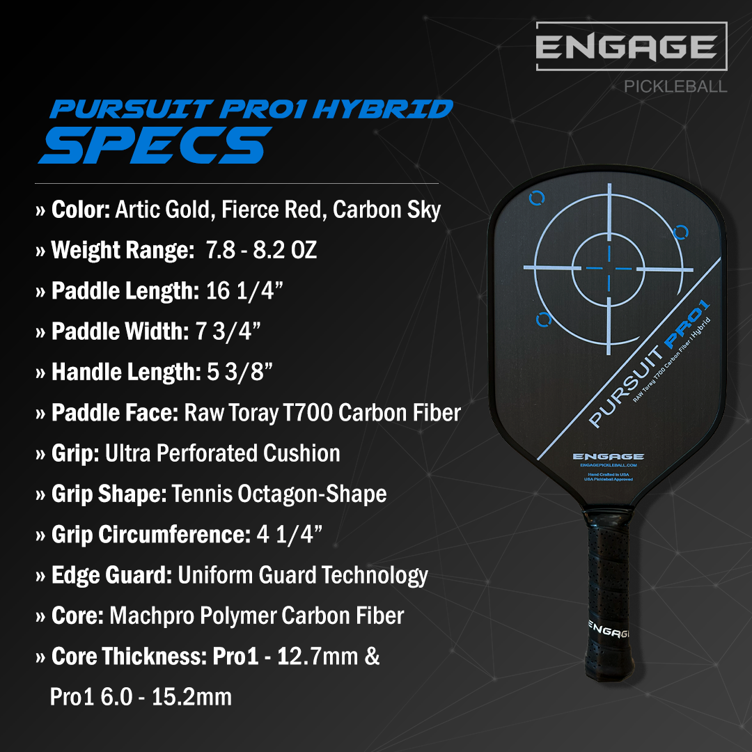 Engage Pickleball Pursuit Pro1 6.0 Hybrid