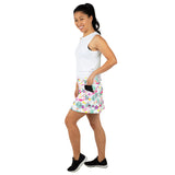 Queen Of The Court White Pickleball And Flamingos Endurance 15" Skirt