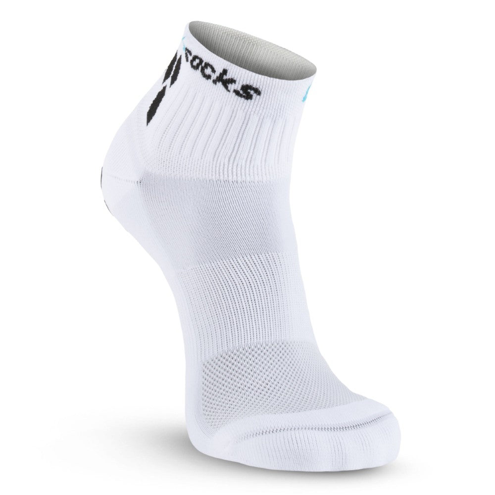 GripSocks for Tennis - 1/4 Crew Height - White