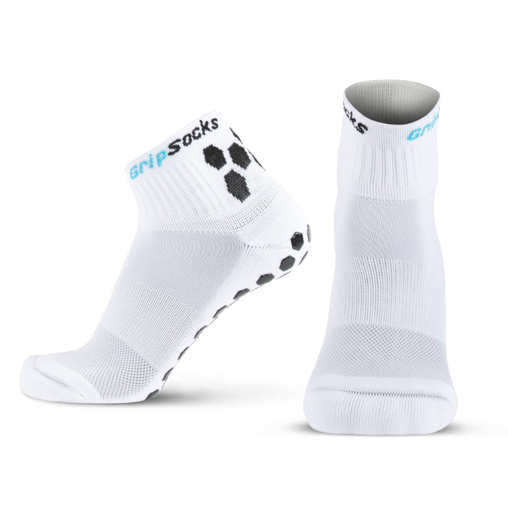 GripSocks for Pickleball - 1/4 Crew Height - White
