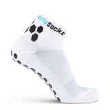 Athletic Socks with Grips - 1/4 Crew - White
