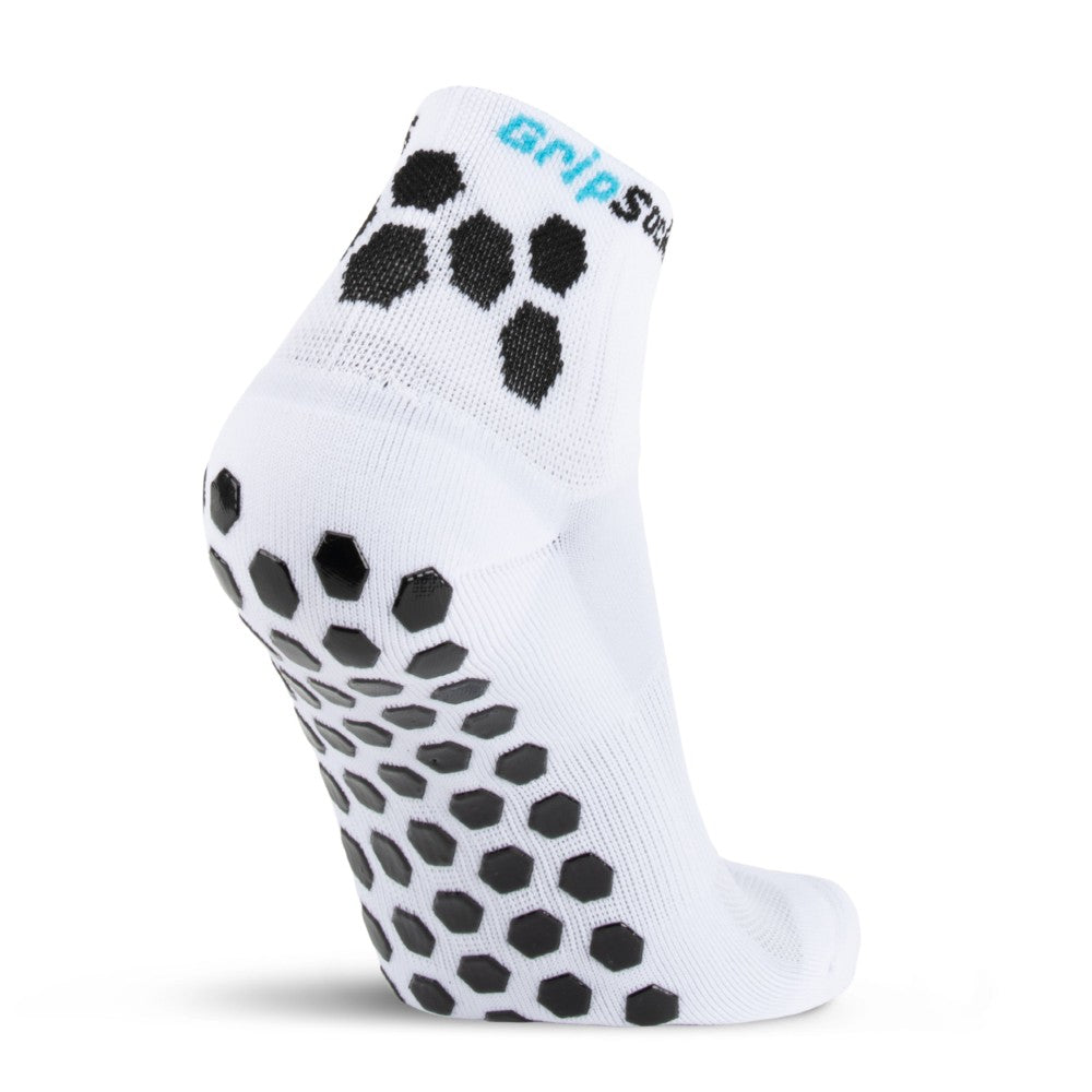 Athletic Socks with Grips - 1/4 Crew - White