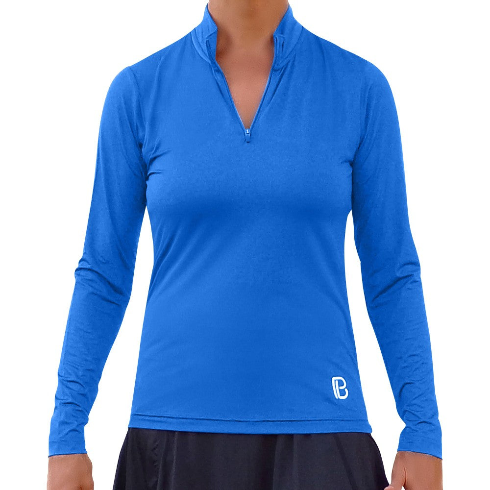 Camiseta de manga larga con cremallera Picckleball Bella 1/4, azul royal