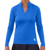 Camiseta de manga larga con cremallera Picckleball Bella 1/4, azul royal
