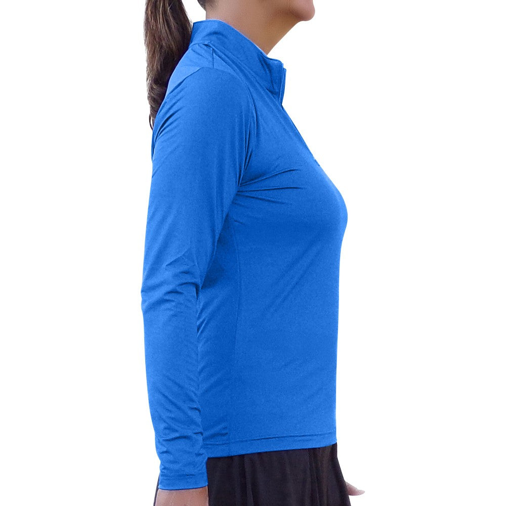 Camiseta de manga larga con cremallera Picckleball Bella 1/4, azul royal