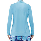 Picckleball Bella 1/4 Zip Manga Larga Azul Cielo