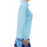 Picckleball Bella 1/4 Zip Manga Larga Azul Cielo