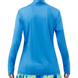 Camiseta de manga larga con cremallera Picckleball Bella 1/4, color azul eléctrico