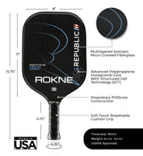 Rokne Pickleball Paddle Republic 1.16 - Isotropic Fiberglass