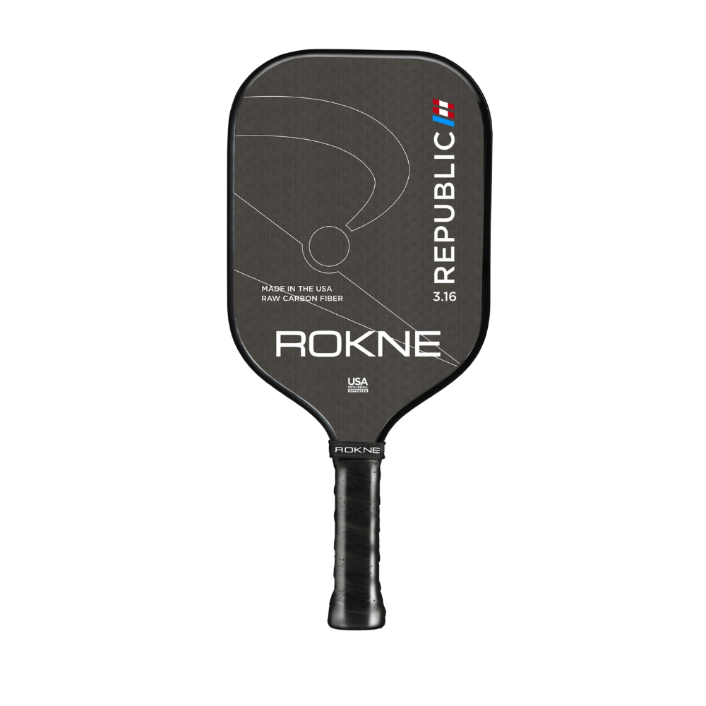 Rokne Pickleball Paddle Republic 3.16 - Raw Carbon Fiber